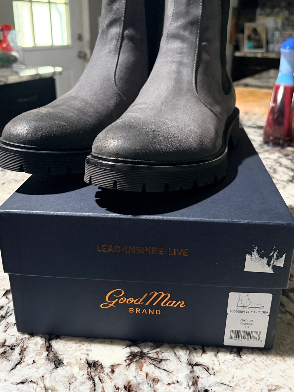 Good Man Brand Chelsea Lug Boots in Charcoal Gray